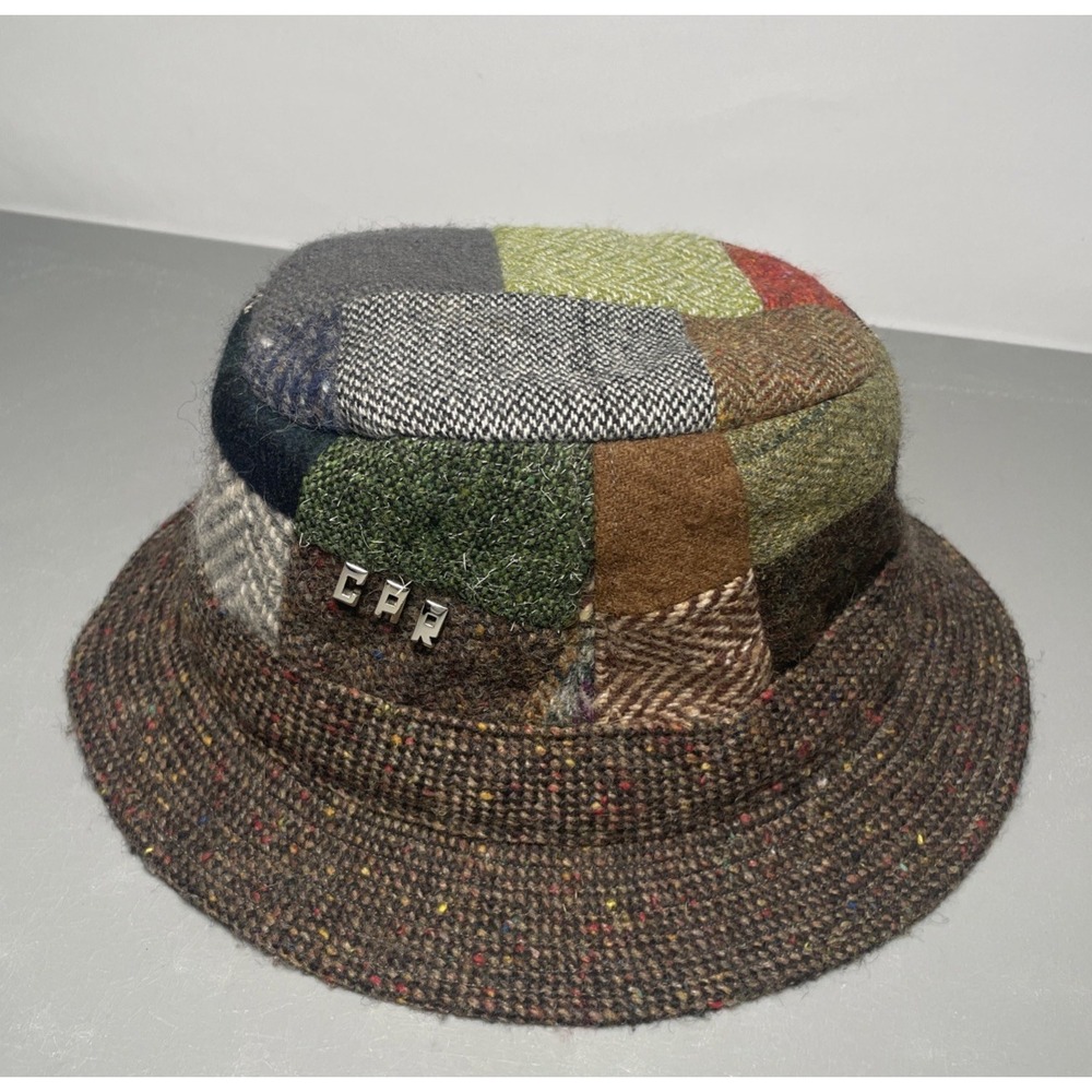 Hanna Hats Donegal Ireland Wool Patchwork Walking Tweed Hat Size S